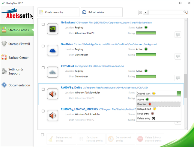 Abelssoft StartupStar 2026 Crack Interface