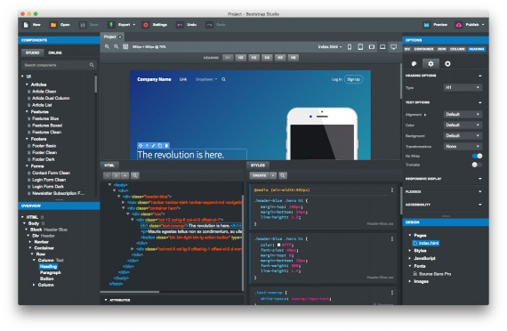 Bootstrap Studio Crack User Interface