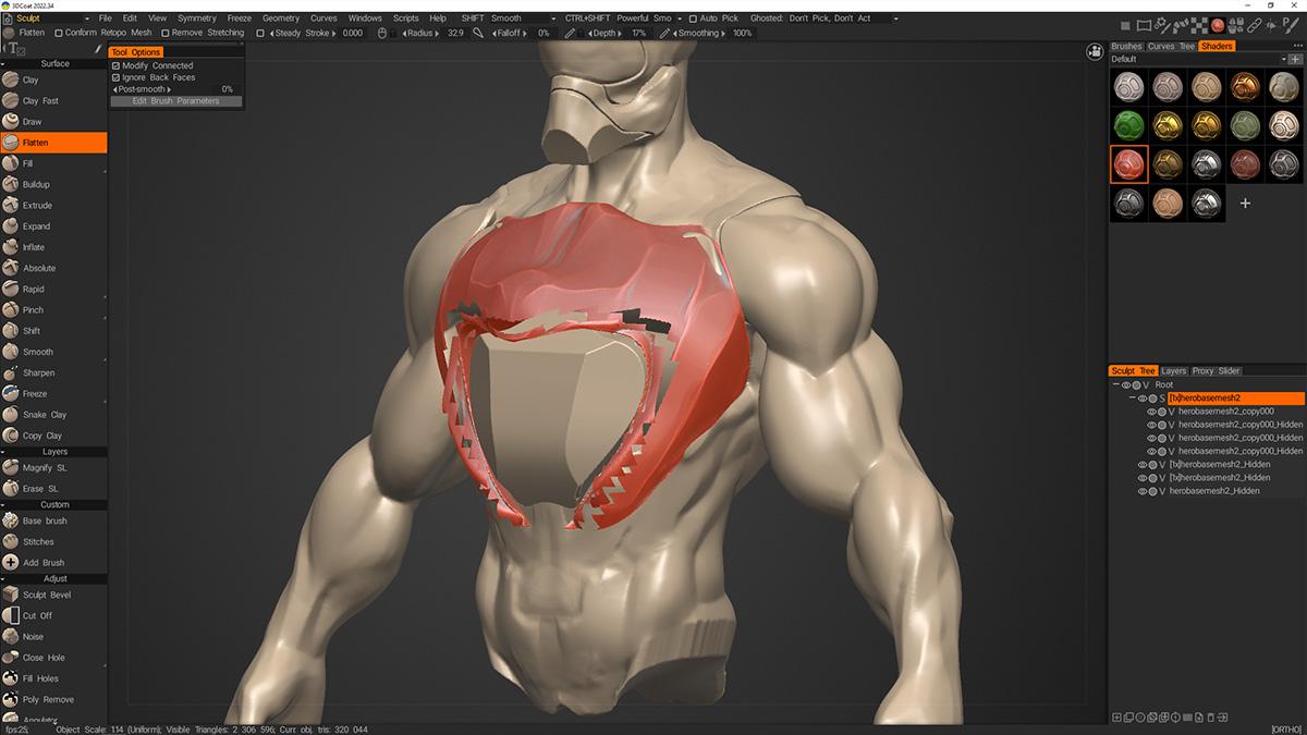 3d coat crack interface