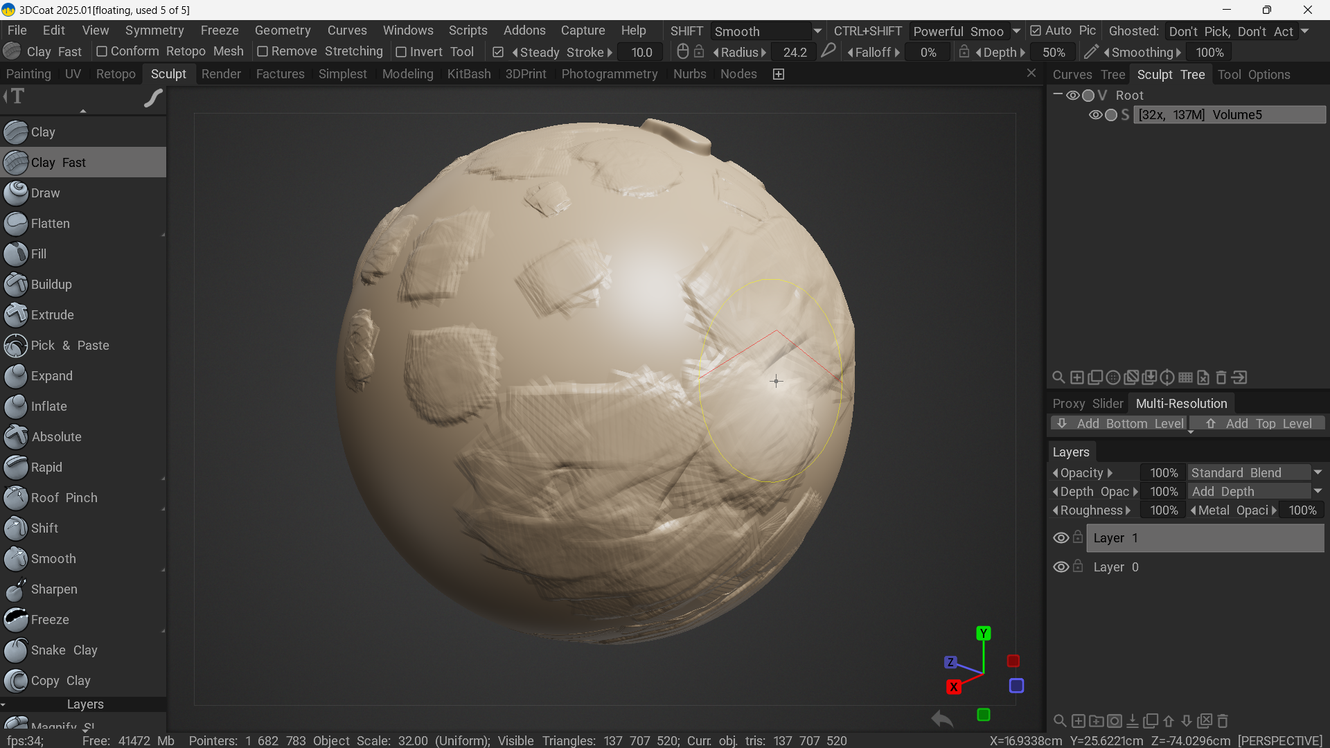 3d coat crack interface